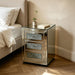 3 Drawer Nightstand With Glass Accents, Bedside Table For Bedroom - Silver Home Essentials