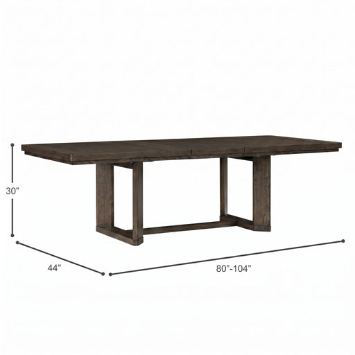 Trestle Dining Table With Leaf - Dark Oak Emerald Home