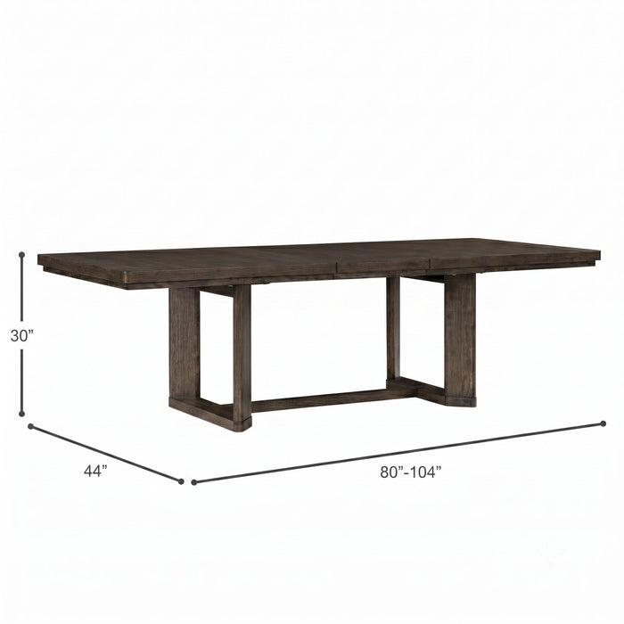 Trestle Dining Table With Leaf - Dark Oak Emerald Home