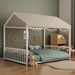Montessori Style Floor House Shaped Bed With Safety Guardrails Hearth and Haven