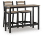 Shoreline Beach - Outdoor Counter Table And 2 Barstools (Set of 3) - Black / Beige Signature Design by Ashley®