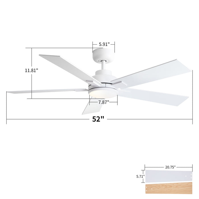 Reversible Motor Integrated LED Dimmable Ceiling Fan With Light Daily Nest