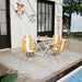 4 Piece Set Of Modern Striped Single Chairs With Folding Square Table Home Essentials