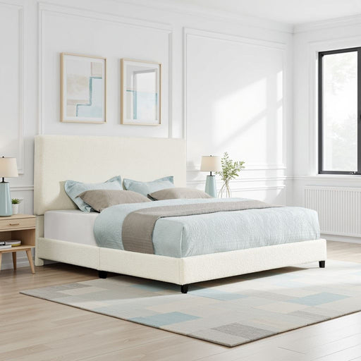 Platform Bed & Upholstered Headboard Home Essentials