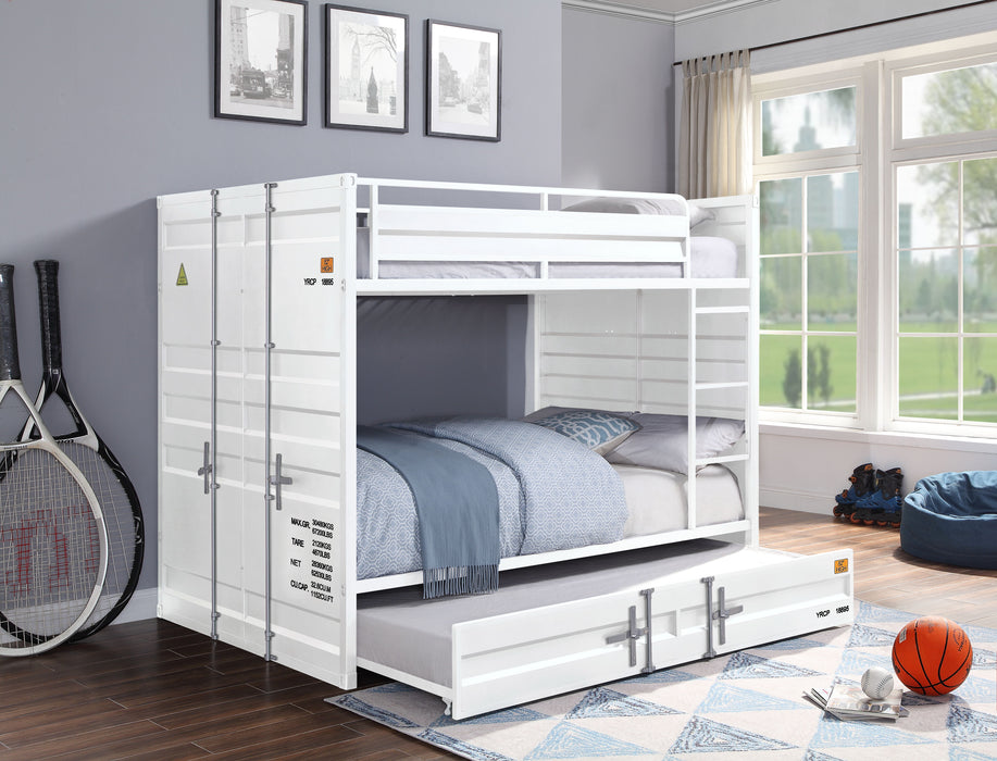 Cargo - Full Bunk Bed With Trundle - White