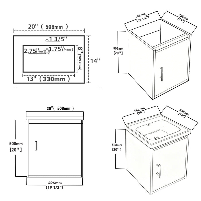 Floating Bathroom Vanity Combo, Wall Mounted Cabinet With Sink & Soft Close Doors For Small Bathrooms Home Essentials