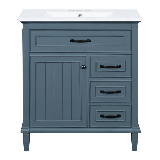 Bathroom Vanity With Sink Top, Flip Drawers, Adjustable Shelf Hearth and Haven