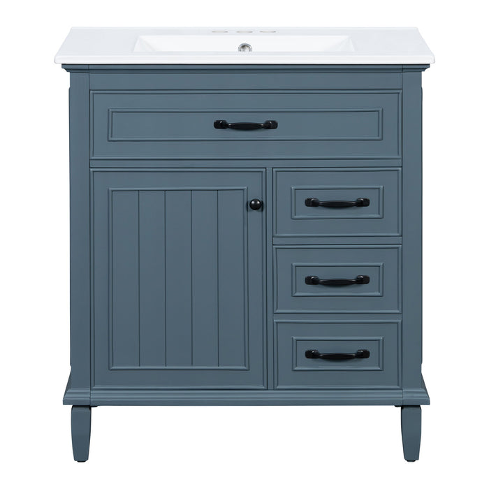 Bathroom Vanity With Sink Top, Flip Drawers, Adjustable Shelf Hearth and Haven