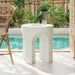 Outdoor Round Top Side Table / End Table, Living Room Accent Table - Antique White Noble House