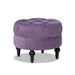 Dawn - Tufted Round Ottoman Nailhead Accents - Purple Jennifer Taylor Home
