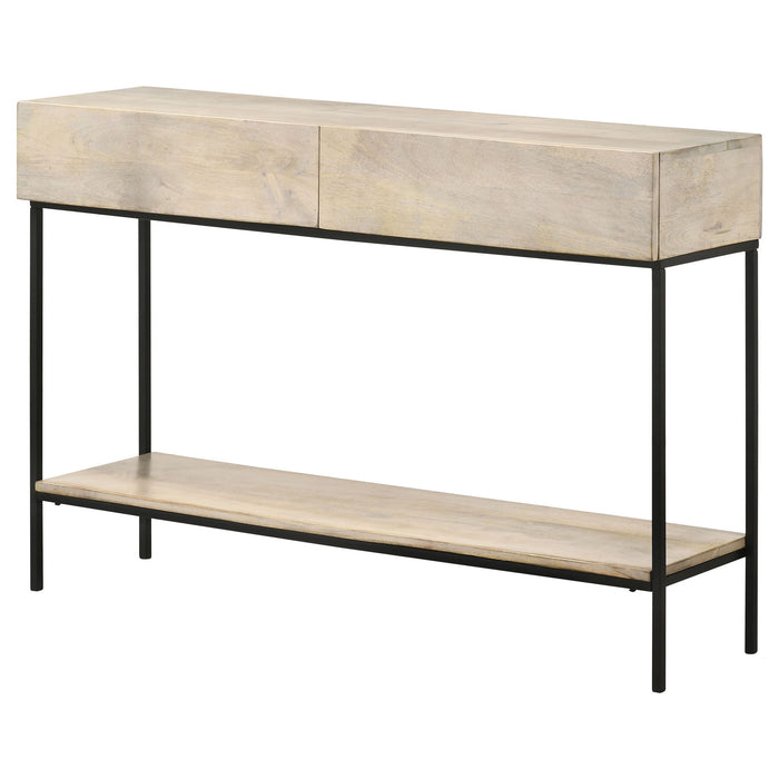 Terrace - 2 Drawer Entryway Console Table - White Washed Furniture Max