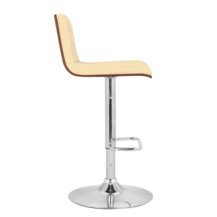 42" Swivel Low Back Adjustable Height Bar Chair - Cream / Silver