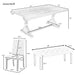 6 Piece Dining Table Set With Rectangular Wood Table, 4 Upholstered Chairs, Bench Hearth and Haven