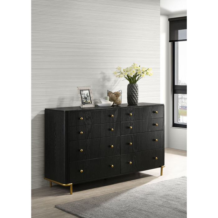 Anser - 8 Drawer Dresser - Black Furniture Max
