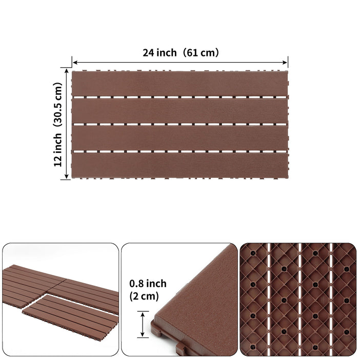 22 Piece Interlocking Outdoor Deck Tiles Daily Nest
