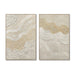 Framed Wall Art, Textured Canvas Painting With Accents, Decor For Living Room (Set of 2) - Antique White Daily Nest