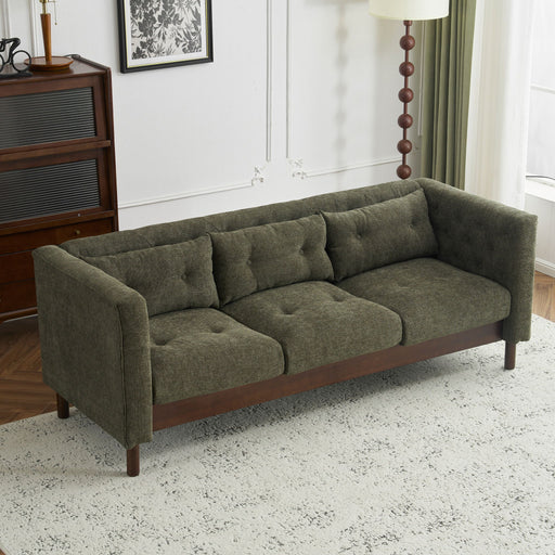 Upholstered Sofa Modern 3 Seater Sofa Couch With Tufted Design For Living Room Noble House
