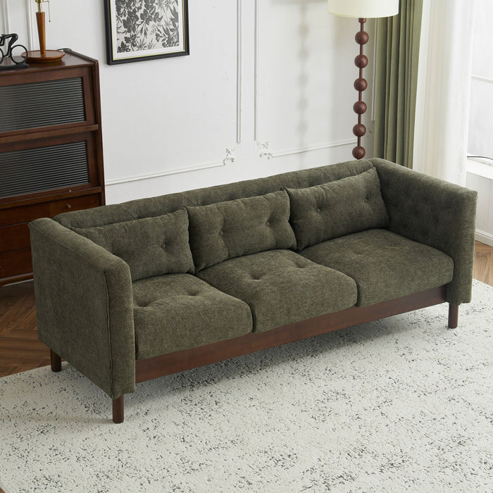 Upholstered Sofa Modern 3 Seater Sofa Couch With Tufted Design For Living Room