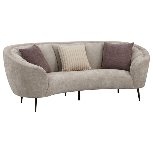 Aura - Upholstered Curved Sofa And Tapered Legs - Beige Furniture Max
