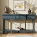 Retro Console Table With 3 Soft Close Drawers Noble House