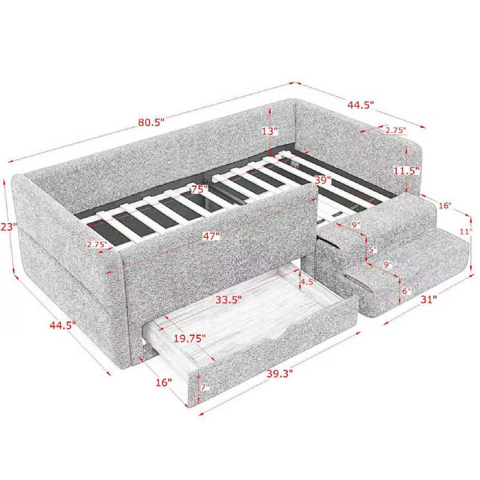 Safe Kids Bed With Guardrails And Storage Home Essentials