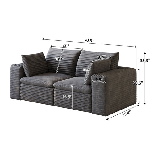 Cloud Sofa, Deep Seat Couches, Removable Cushion For Living Room - Dark Gray Home Essentials