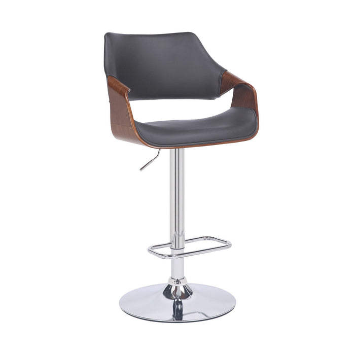 45" Swivel Adjustable Height Bar Chair - Gray / Silver