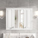 Wall Mounted Mirror Cabinet With 5 Adjustable Shelves, Rectangular Storage For Bathroom - White Hearth and Haven