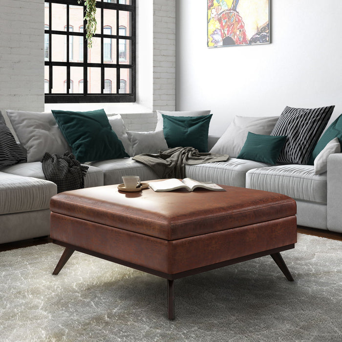 Owen - Multifunctional Square Coffee Table Storage Ottoman Simpli-Home