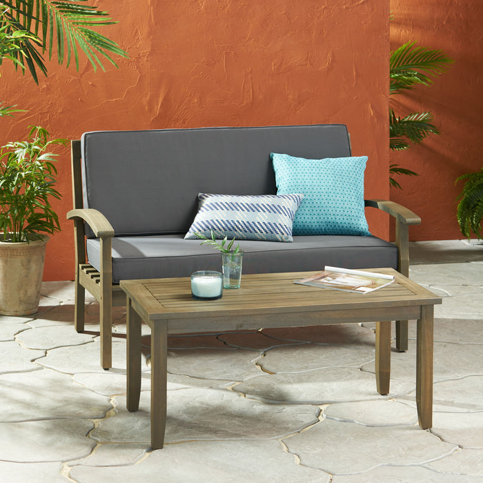 4 Person Outdoor Seating Group With Water Resistant Cushions Noble House