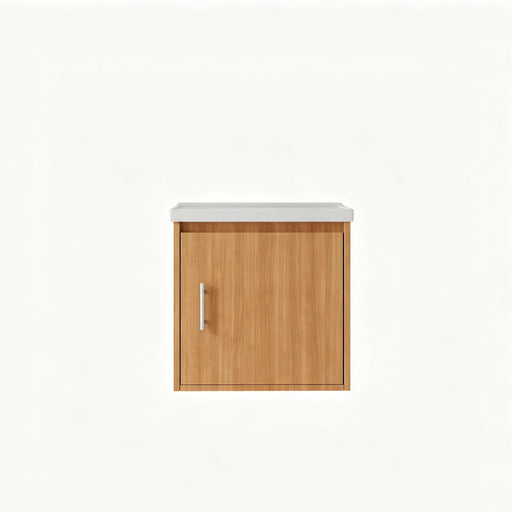 20" Floating Bathroom Vanity Combo With Sink, Soft Close Doors, Wall Mounted Solid Cabinet - Golden Oak Home Essentials