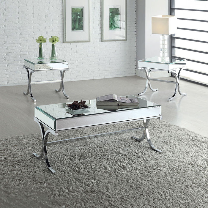 Yuri - End Table - Mirrored & Chrome ACME