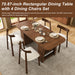 Dining Set With 4 Chairs, Table With Drawers & Open Shelf - Walnut Home Essentials