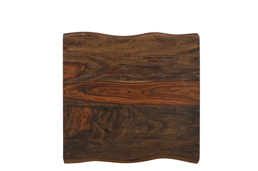 Wood Solid Wood Square End Table - Dark Brown And Brown