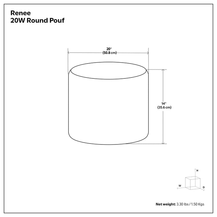 Renee - Handcrafted Round Pouf Simpli-Home