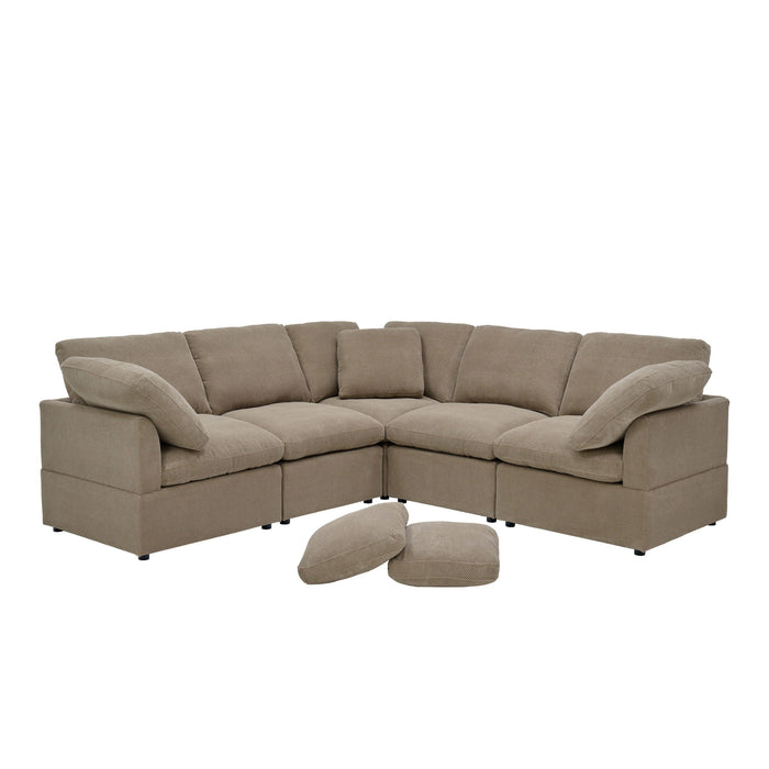 Modular Cloud Sofa With Freely Configurable Corner, L - Shaped Living Room Sofa - Camel Home Essentials