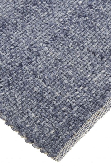 Hand Woven Wool Area Rug - Blue - 9' X 12'