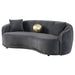 Luxe Upholstered Curved Sofa With Trim And Diamond Quilting - Dark Gray Furniture Max