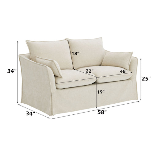 Shane - Loveseat With 2 Pillows - Beige Acme