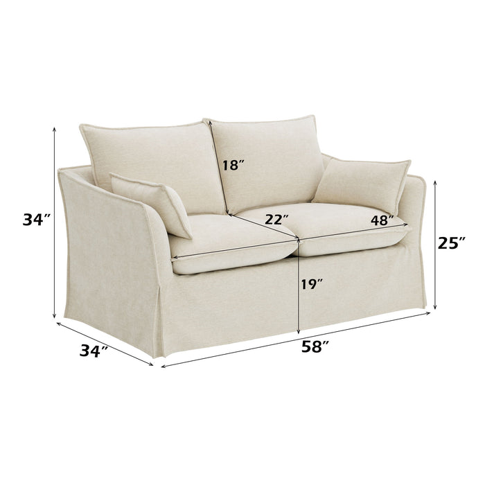 Shane - Loveseat With 2 Pillows - Beige Acme