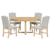 Dining Set With Leaf Round Table And 4 Upholstered Chairs Hearth and Haven