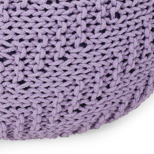 Bordeaux - Knitted Round Pouf Ottoman Daily Nest