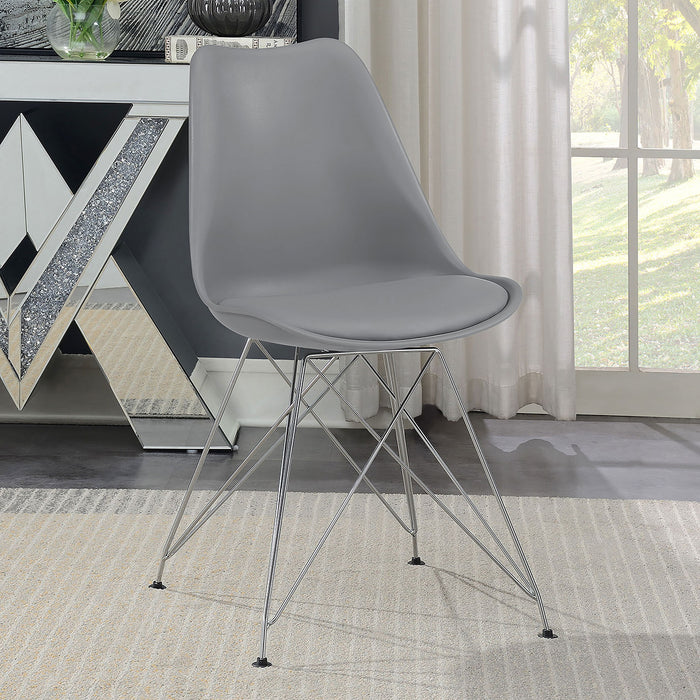 Padded Side Chair And Soft Upholstered Seat (Set of 2) - Gray Furniture Max