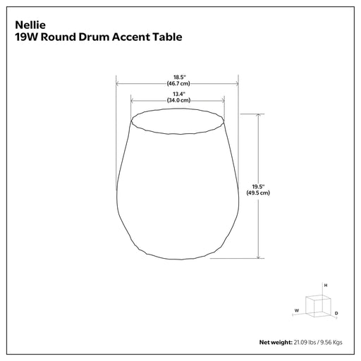 Nellie - Cast Aluminum Side Table - Black Simpli-Home