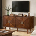 Sideboard Buffet Cabinet, Storage Credenza For Living Room - Walnut Home Essentials