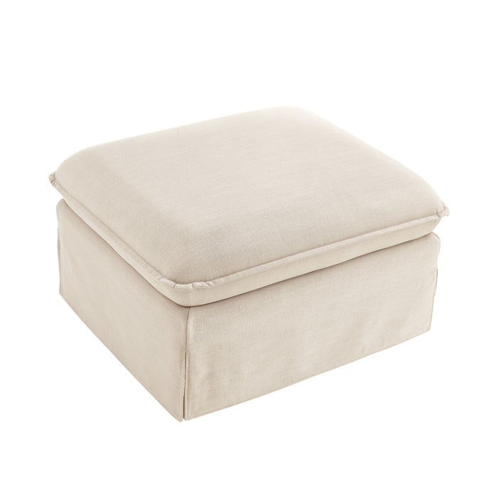 Linen Ottoman - Beige