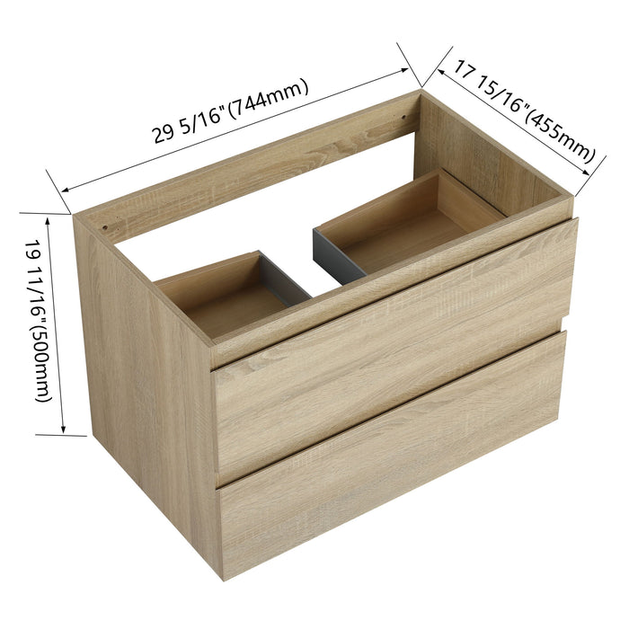 Wall Mounted Bathroom Vanity Cabinet, Soft Close Drawers (Vanity Only) Home Essentials