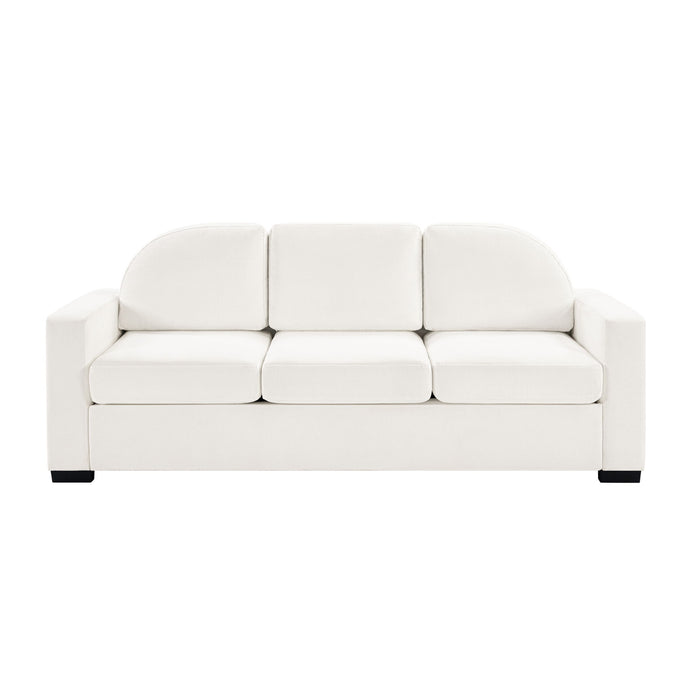 Modern 3 Seater Sofa With Curved Backrest Noble House
