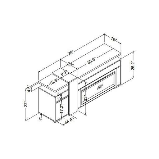 Zorra - Entertainment Unit With Bluetooth Speaker - Gray Global Furniture USA