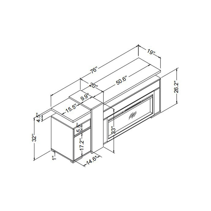 Zorra - Entertainment Unit With Bluetooth Speaker - Gray Global Furniture USA